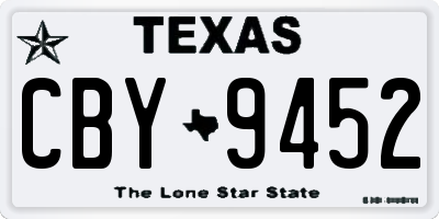 TX license plate CBY9452