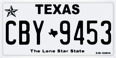 TX license plate CBY9453