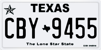 TX license plate CBY9455
