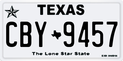 TX license plate CBY9457