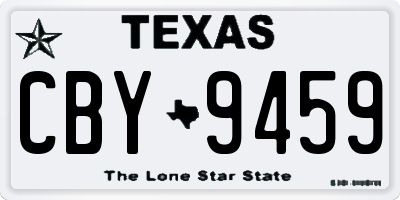 TX license plate CBY9459