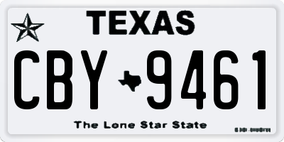 TX license plate CBY9461