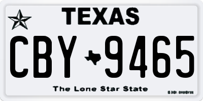 TX license plate CBY9465
