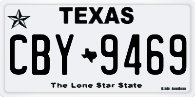 TX license plate CBY9469