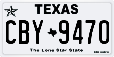 TX license plate CBY9470