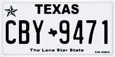 TX license plate CBY9471