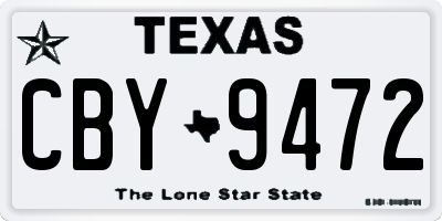 TX license plate CBY9472