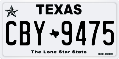 TX license plate CBY9475