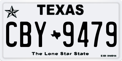 TX license plate CBY9479
