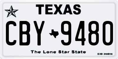 TX license plate CBY9480