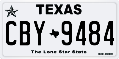 TX license plate CBY9484