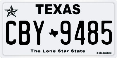 TX license plate CBY9485