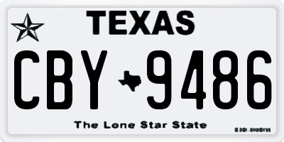 TX license plate CBY9486