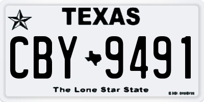 TX license plate CBY9491