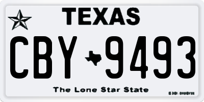 TX license plate CBY9493