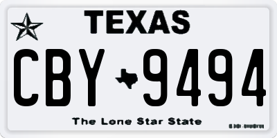 TX license plate CBY9494