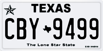 TX license plate CBY9499