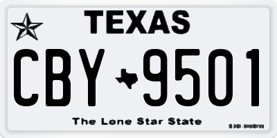 TX license plate CBY9501