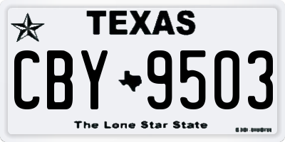 TX license plate CBY9503