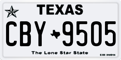 TX license plate CBY9505