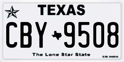 TX license plate CBY9508