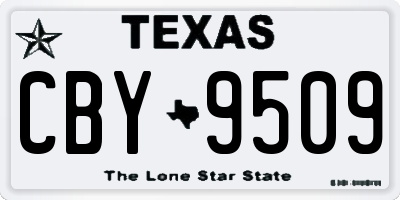 TX license plate CBY9509