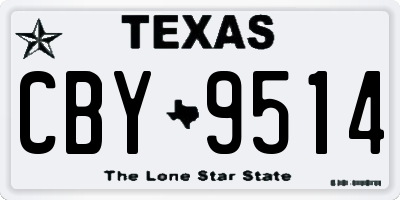 TX license plate CBY9514