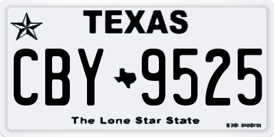TX license plate CBY9525