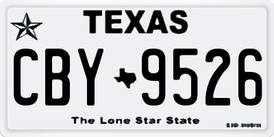 TX license plate CBY9526