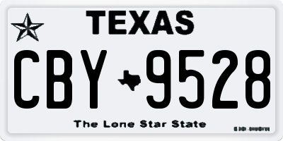 TX license plate CBY9528