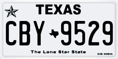 TX license plate CBY9529