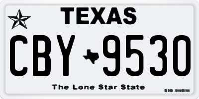 TX license plate CBY9530