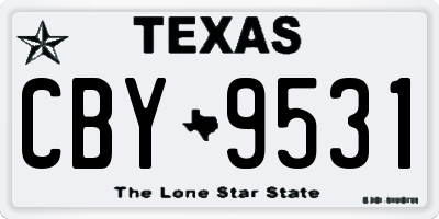 TX license plate CBY9531
