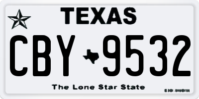 TX license plate CBY9532