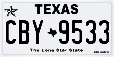 TX license plate CBY9533