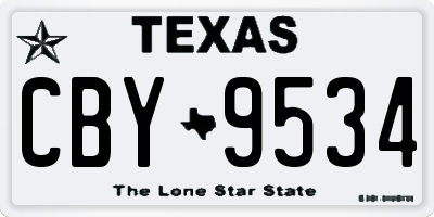 TX license plate CBY9534