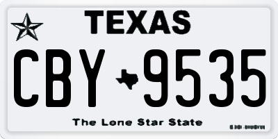 TX license plate CBY9535