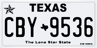 TX license plate CBY9536