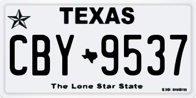 TX license plate CBY9537