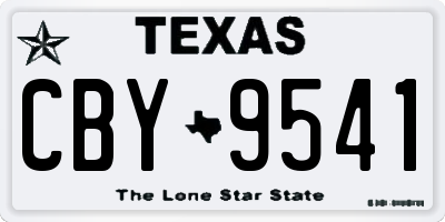 TX license plate CBY9541