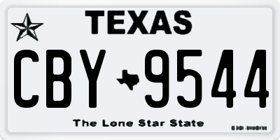TX license plate CBY9544