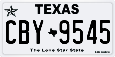 TX license plate CBY9545
