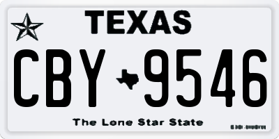 TX license plate CBY9546