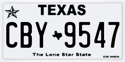TX license plate CBY9547