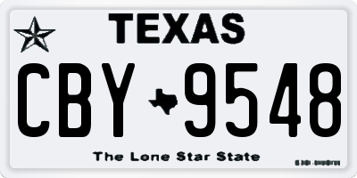 TX license plate CBY9548