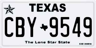 TX license plate CBY9549