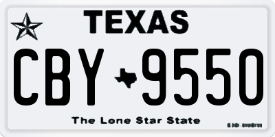 TX license plate CBY9550