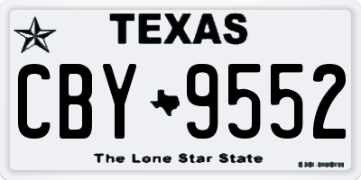 TX license plate CBY9552