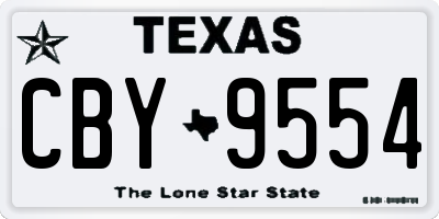 TX license plate CBY9554
