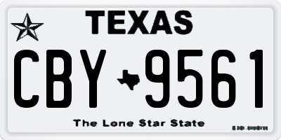 TX license plate CBY9561